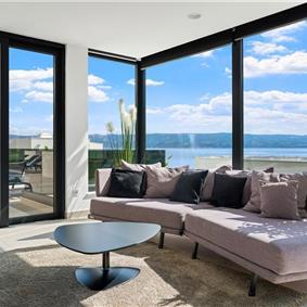 5 bedroom beachfront villa with heated pool near Omis, sleeps 9